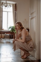NIDODILEDA Fresh Dress Puro Σατέν Φόρεμα Στο Χρώμα Του Πούρου
