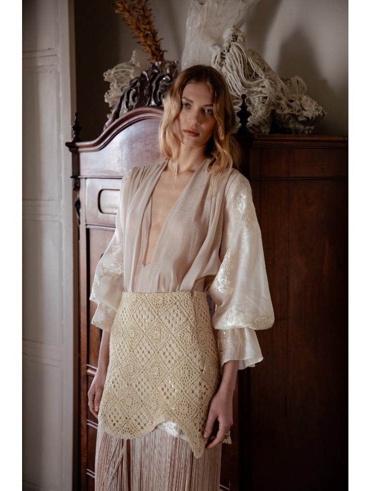 NIDODILEDA Glaze Skirt Sand Φούστα Στο Χρώμα Της Άμμου