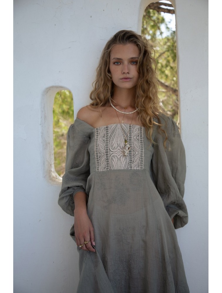 NIDODILEDA Liora Dress Light Grey Γκρι Φόρεμα