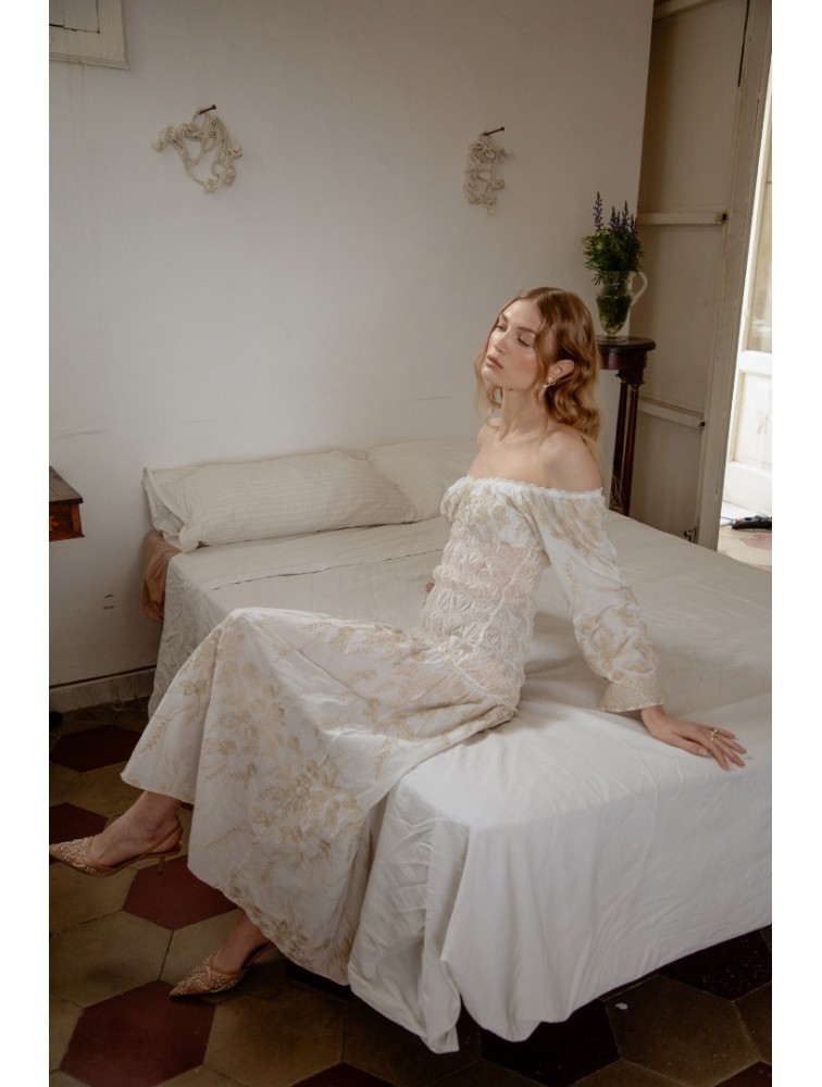 NIDODILEDA Muse Dress Off White Beige Εκρού Φόρεμα