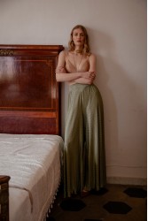 NIDODILEDA Natural Pants Olive Green Λαδί Παντελόνα