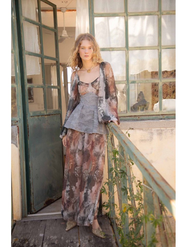 NIDODILEDA Selene Waist Corset Grey Γκρι Κορσές Μέσης