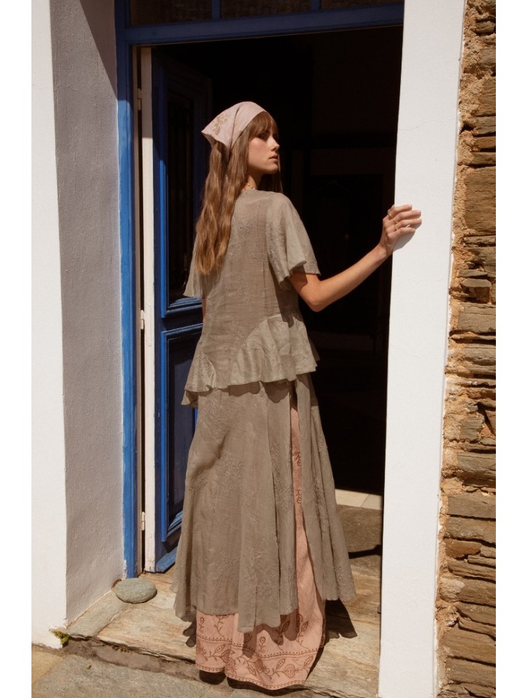 NIDODILEDA Smooth Topdress Light Grey Ανοιχτό Γκρι Τοπ Φόρεμα