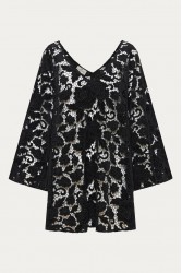 NIDODILEDA Sum Dress Black Velvet Chrochet Μαύρο Βελούδινο Φόρεμα Κροσέ
