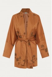 NIDODILEDA Eugene Kimono dress Καφέ κιμονό φόρεμα