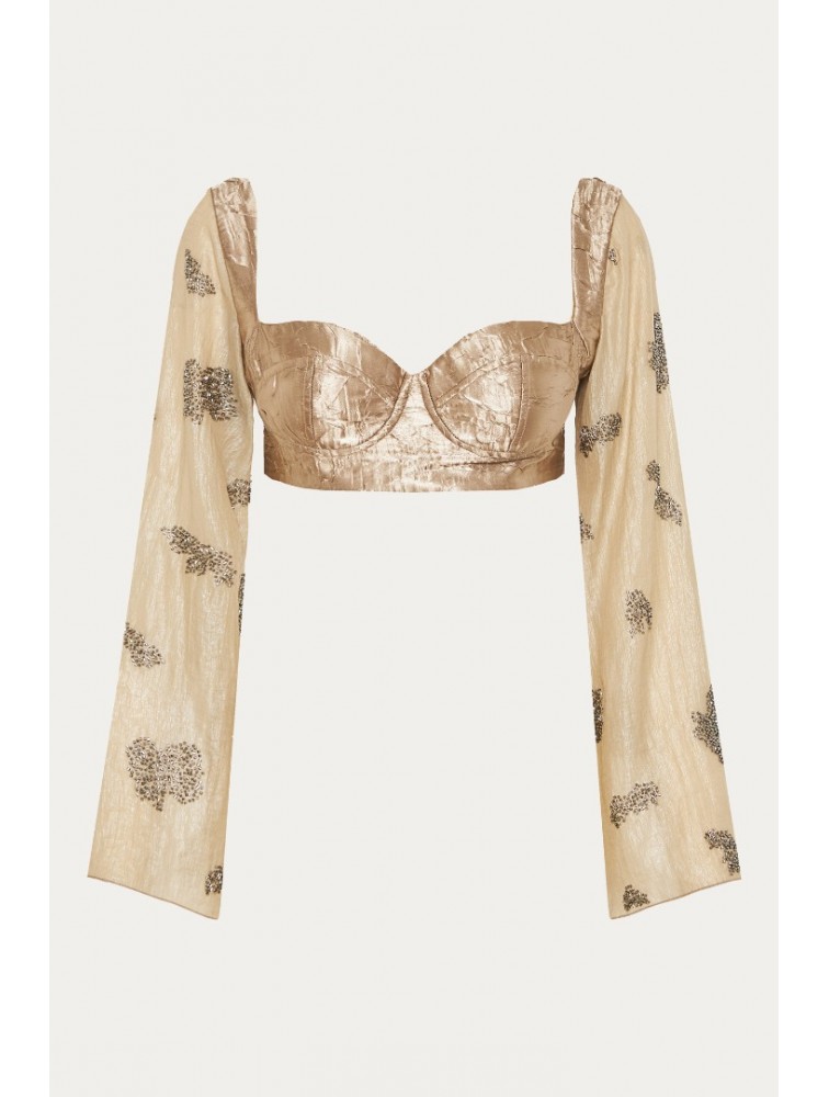 NIDODILEDA Madoc Bustier Silvery Olive Ασημί Λαδί Μπούστο