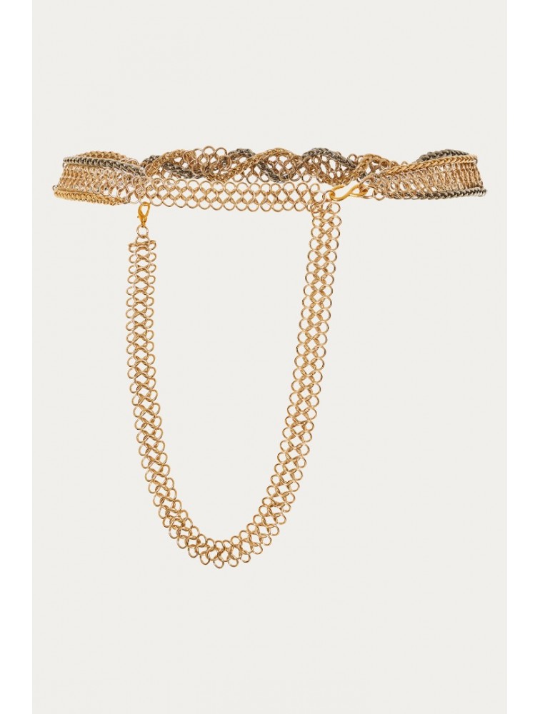 NIDODILEDA Blaise Belt Silver Gold Δίχρωμη Ζώνη