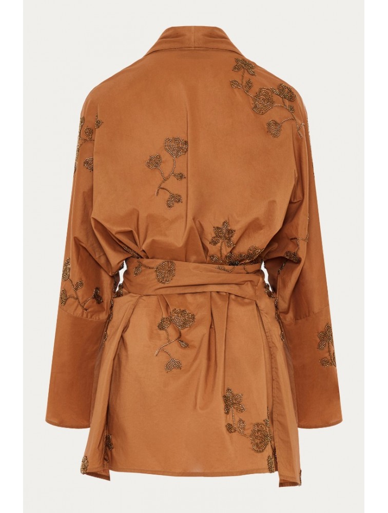 NIDODILEDA Eugene Kimono dress Καφέ κιμονό φόρεμα
