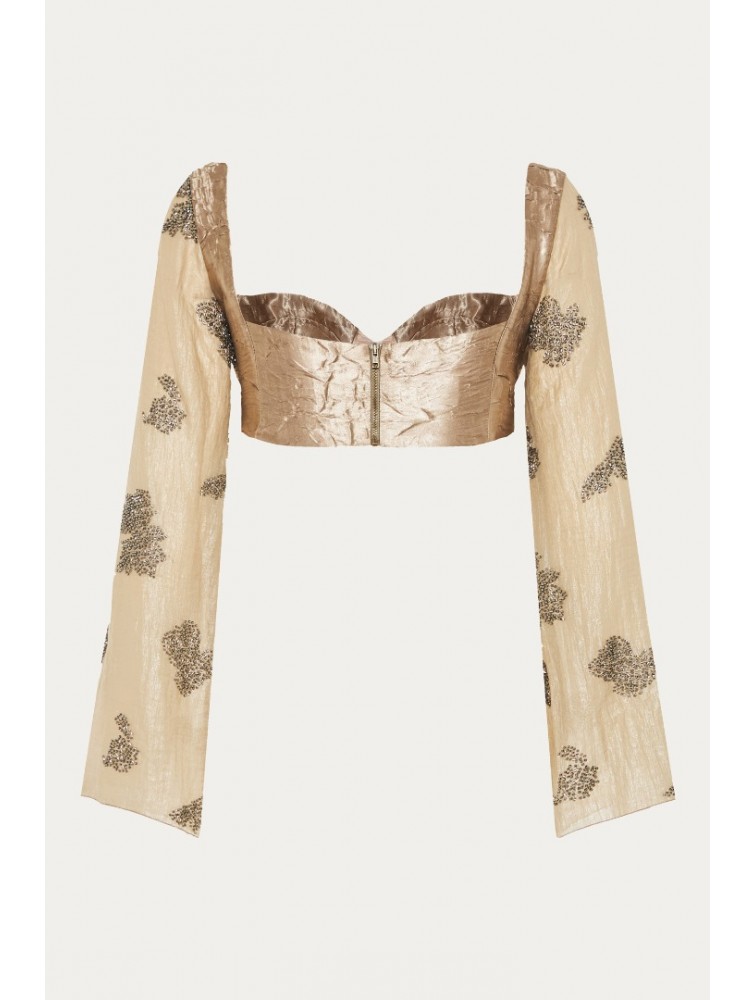 NIDODILEDA Madoc Bustier Silvery Olive Ασημί Λαδί Μπούστο