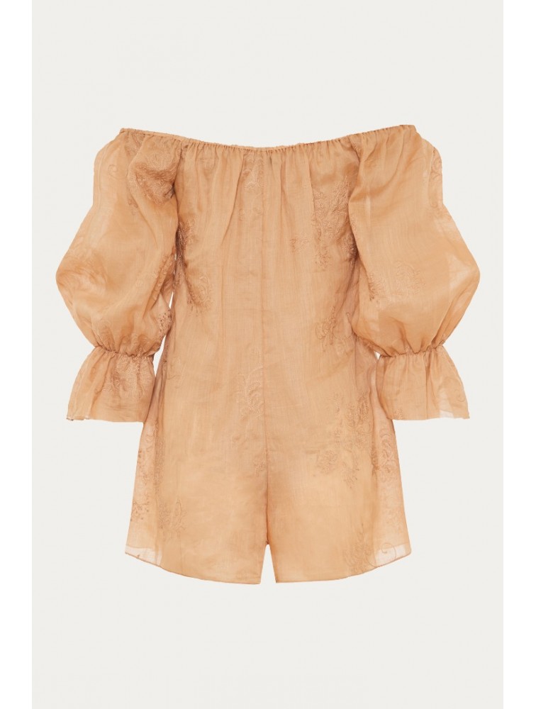 NIDODILEDA Unique Playsuit Light Peach Beige Ροδακινί Ολόσωμο Σόρτς