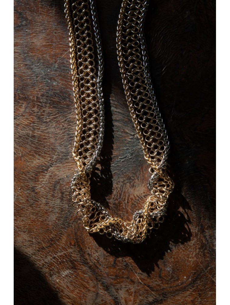 NIDODILEDA Blaise Belt Silver Gold Δίχρωμη Ζώνη