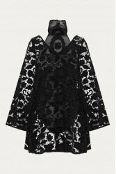 NIDODILEDA Sum Dress Black Velvet Chrochet Μαύρο Βελούδινο Φόρεμα Κροσέ