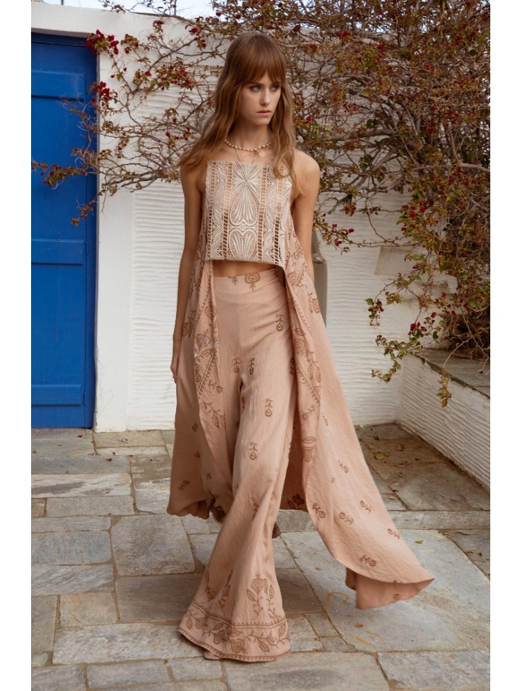 NIDODILEDA Azari Top Peach Beige Ροδακινί Μπεζ Τοπ
