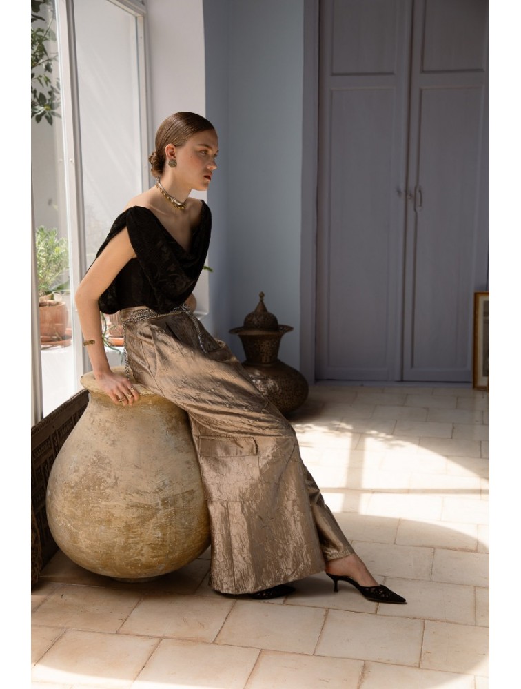 NIDODILEDA Eir Pants Silvery Olive Ασημί Λαδί Παντελόνα