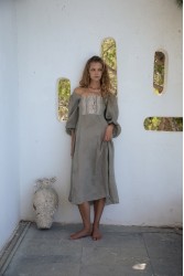 NIDODILEDA Liora Dress Light Grey Γκρι Φόρεμα