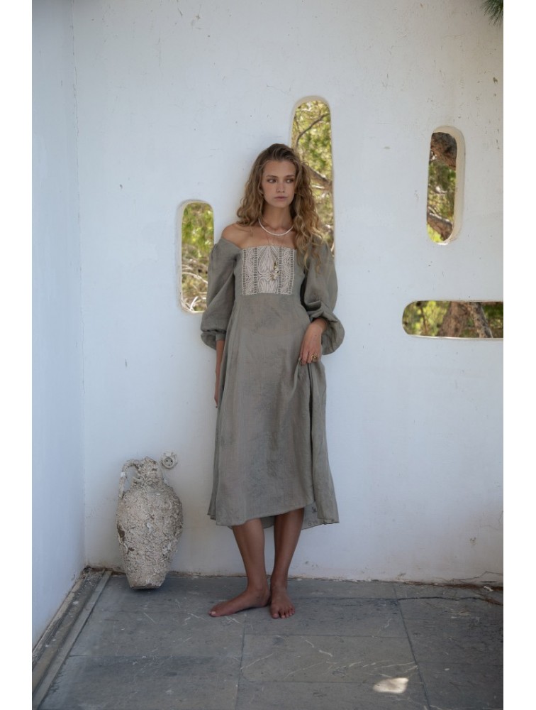 NIDODILEDA Liora Dress Light Grey Γκρι Φόρεμα