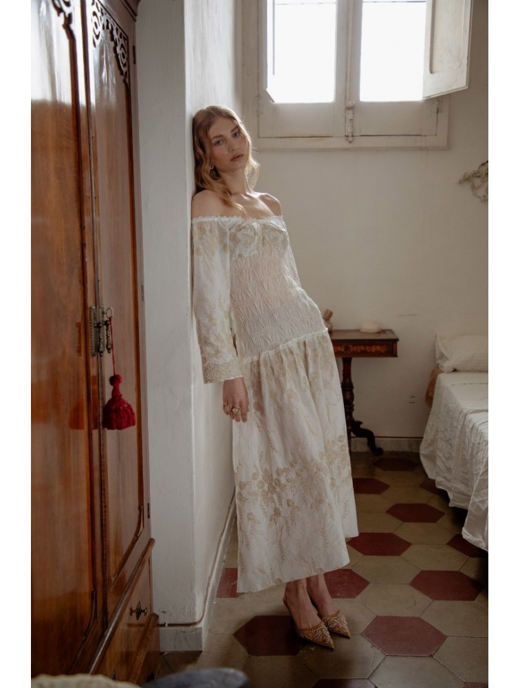 NIDODILEDA Muse Dress Off White Beige Εκρού Φόρεμα