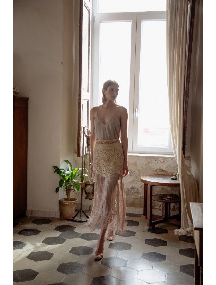 NIDODILEDA Glaze Skirt Sand Φούστα Στο Χρώμα Της Άμμου