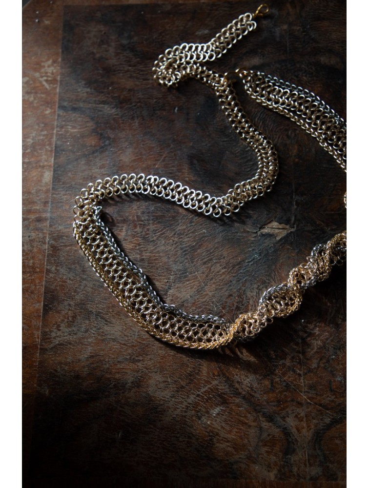 NIDODILEDA Blaise Belt Silver Gold Δίχρωμη Ζώνη