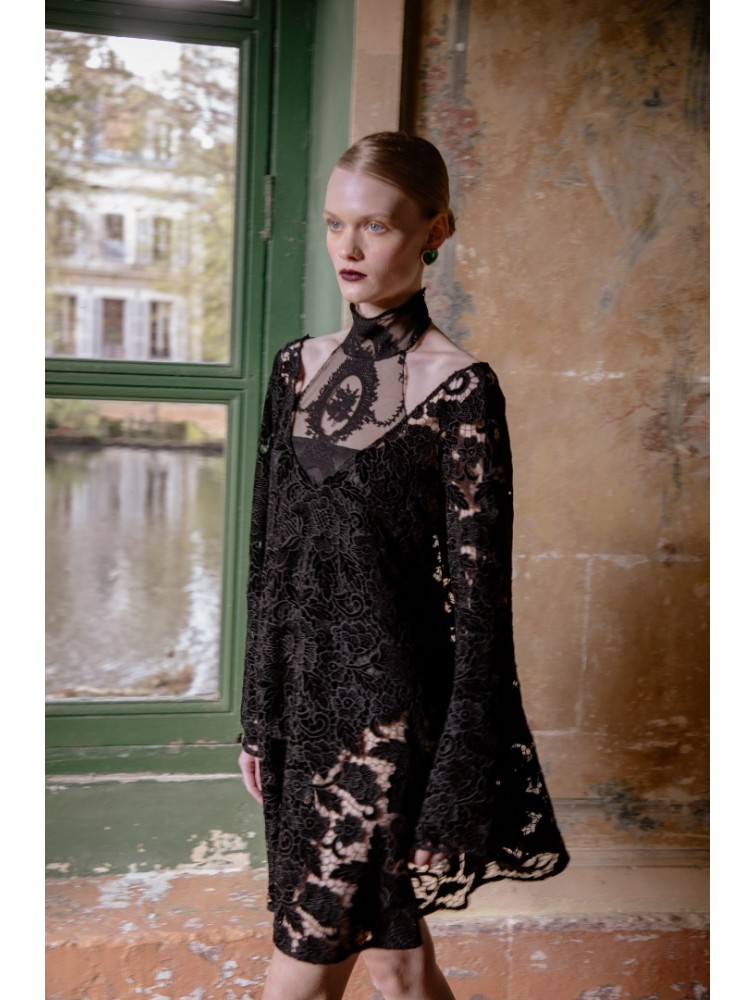 NIDODILEDA Prae Bodysuit Black lace Μαύρο Κορμάκι με δαντέλα