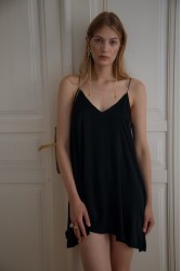NIDODILEDA Autumn mini dress Μαύρο μίνι φόρεμα