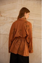 NIDODILEDA Eugene Kimono dress Καφέ κιμονό φόρεμα