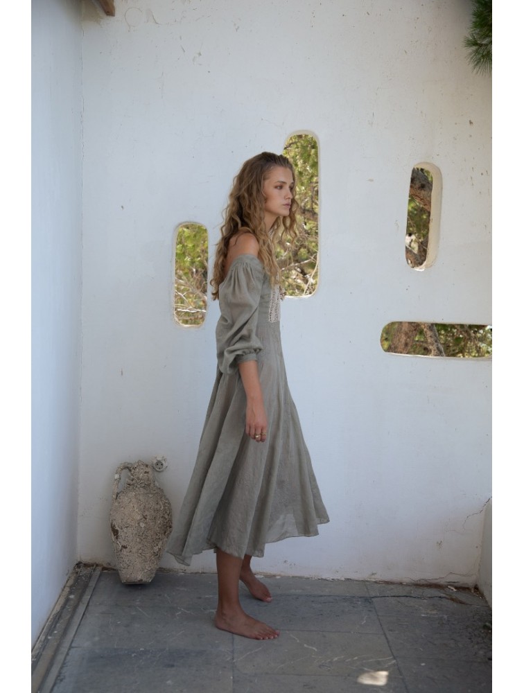 NIDODILEDA Liora Dress Light Grey Γκρι Φόρεμα