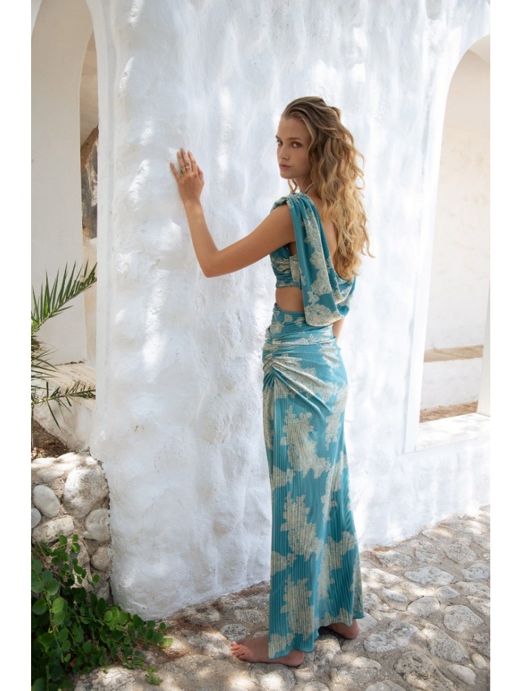 NIDODILEDA Oceanne Top Peacock Blue