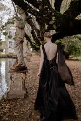 NIDODILEDA Omnia Dress Black Velvet Lace Μαύρο Βελούδινο Φόρεμα με Δαντέλα