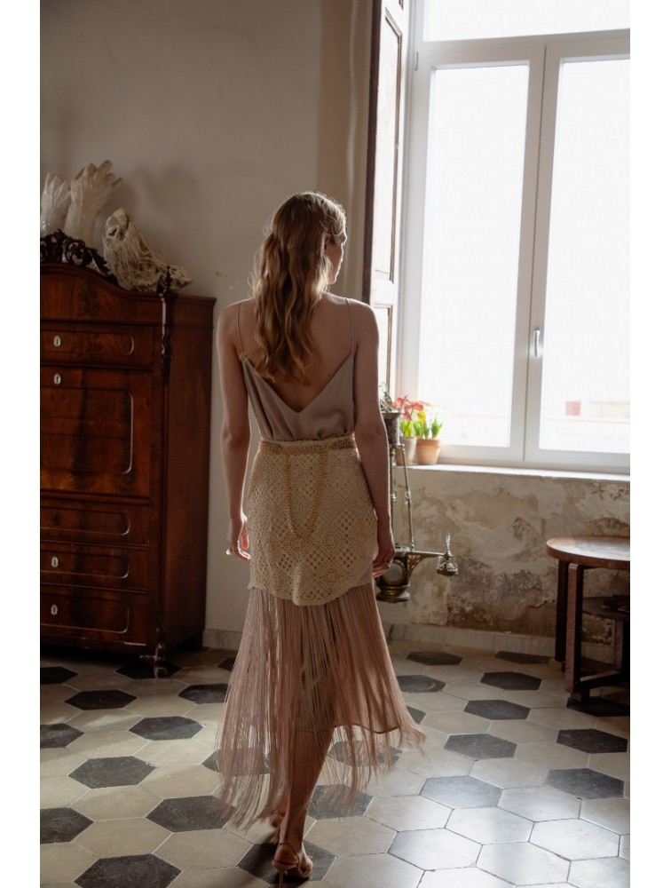 NIDODILEDA Glaze Skirt Sand Φούστα Στο Χρώμα Της Άμμου