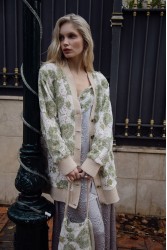 NIDODILEDA Fayora Cardigan Floral Beaded Φλοράλ Ζακέτα