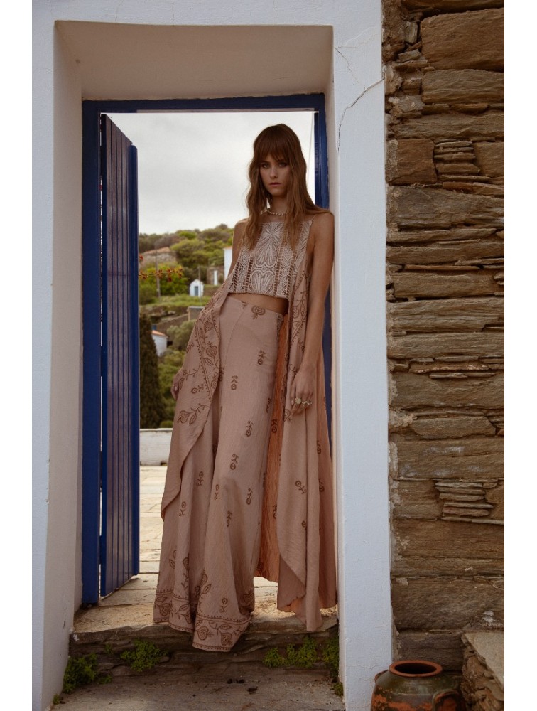 NIDODILEDA Azari Top Peach Beige Ροδακινί Μπεζ Τοπ