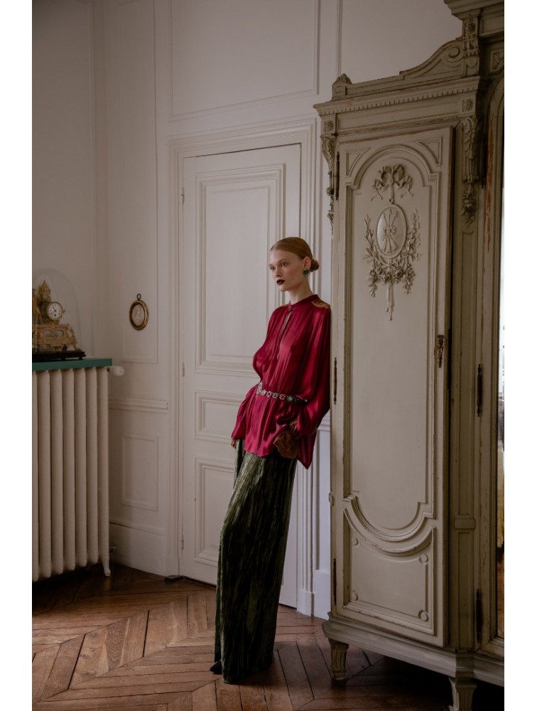 NIDODILEDA Generis Velvet Pants Olive Green Χακί Βελούδινη Παντελόνα