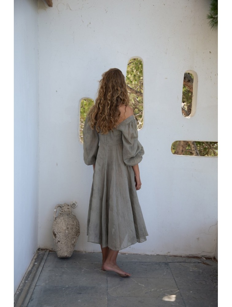 NIDODILEDA Liora Dress Light Grey Γκρι Φόρεμα