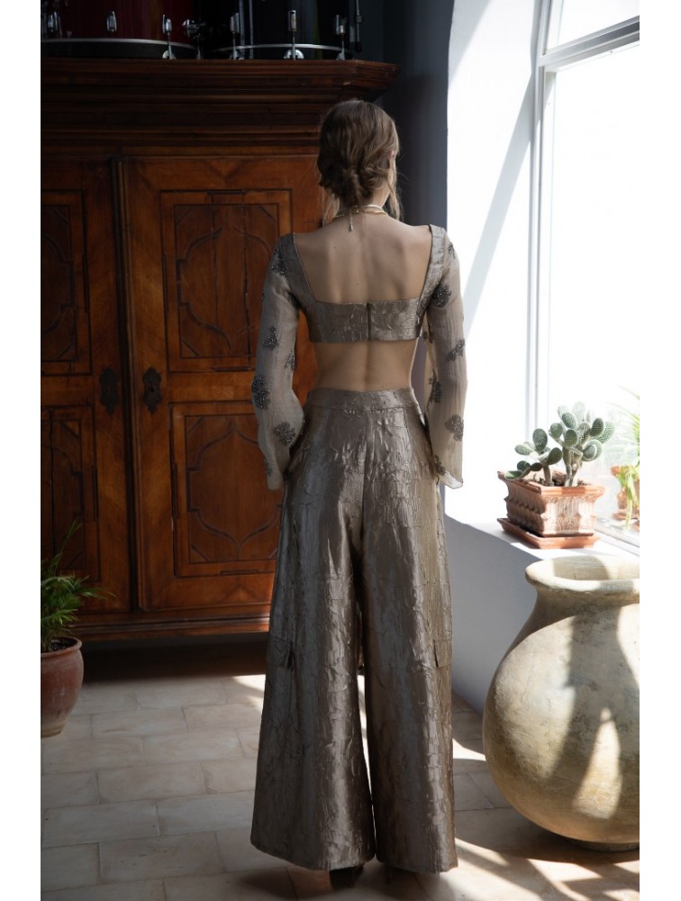 NIDODILEDA Madoc Bustier Silvery Olive Ασημί Λαδί Μπούστο