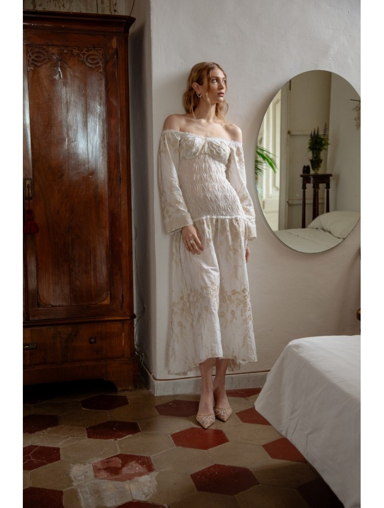NIDODILEDA Muse Dress Off White Beige Εκρού Φόρεμα