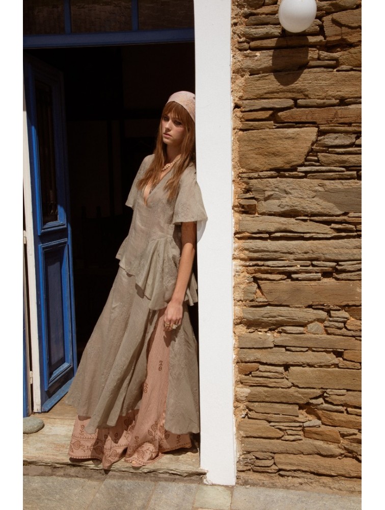 NIDODILEDA Smooth Topdress Light Grey Ανοιχτό Γκρι Τοπ Φόρεμα