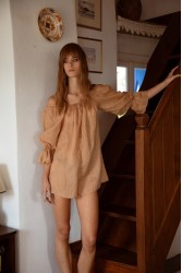 NIDODILEDA Unique Playsuit Light Peach Beige Ροδακινί Ολόσωμο Σόρτς
