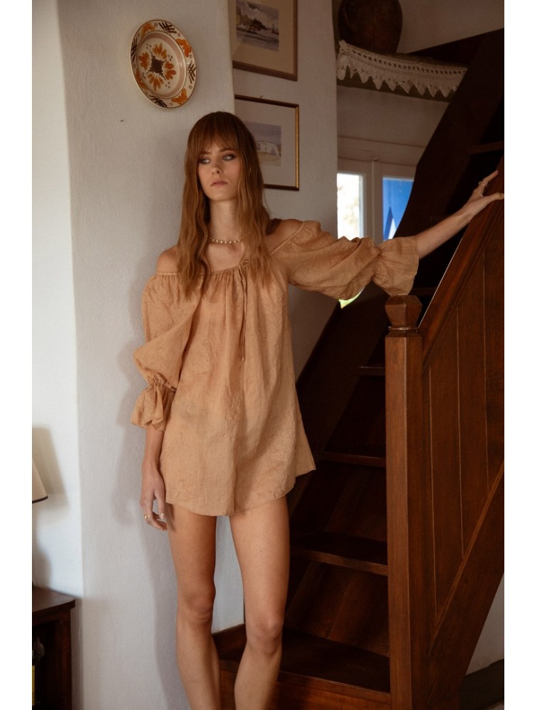 NIDODILEDA Unique Playsuit Light Peach Beige Ροδακινί Ολόσωμο Σόρτς