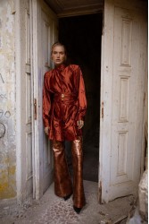 NIDODILEDA Antares Shirtdress Κεραμιδί Πουκαμίσα Φόρεμα