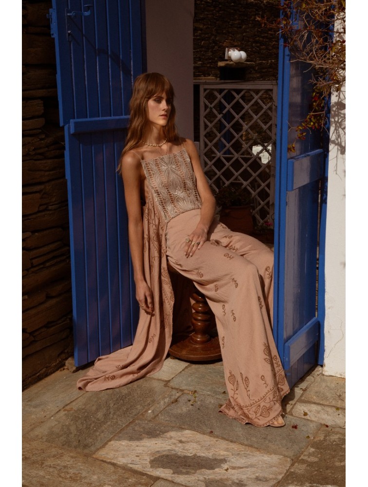 NIDODILEDA Azari Top Peach Beige Ροδακινί Μπεζ Τοπ