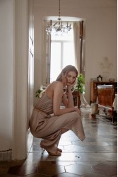 NIDODILEDA Fresh Dress Puro Σατέν Φόρεμα Στο Χρώμα Του Πούρου
