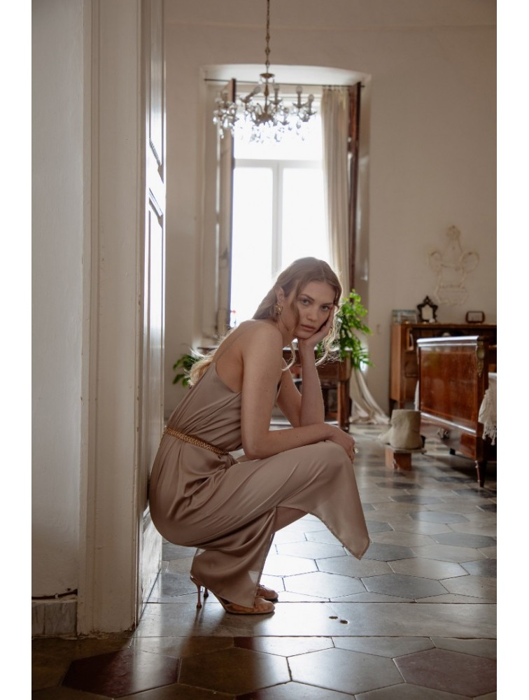 NIDODILEDA Fresh Dress Puro Σατέν Φόρεμα Στο Χρώμα Του Πούρου