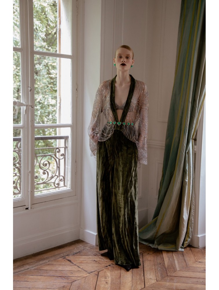 NIDODILEDA Generis Velvet Pants Olive Green Χακί Βελούδινη Παντελόνα