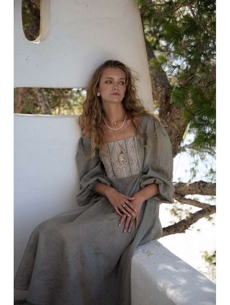 NIDODILEDA Liora Dress Light Grey Γκρι Φόρεμα