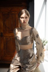 NIDODILEDA Madoc Bustier Silvery Olive Ασημί Λαδί Μπούστο