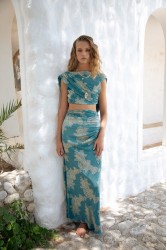 NIDODILEDA Oceanne Top Peacock Blue