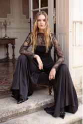NIDODILEDA Adaline Pants Μαύρη Σατέν Παντελόνα