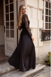 NIDODILEDA Adaline Pants Μαύρη Σατέν Παντελόνα