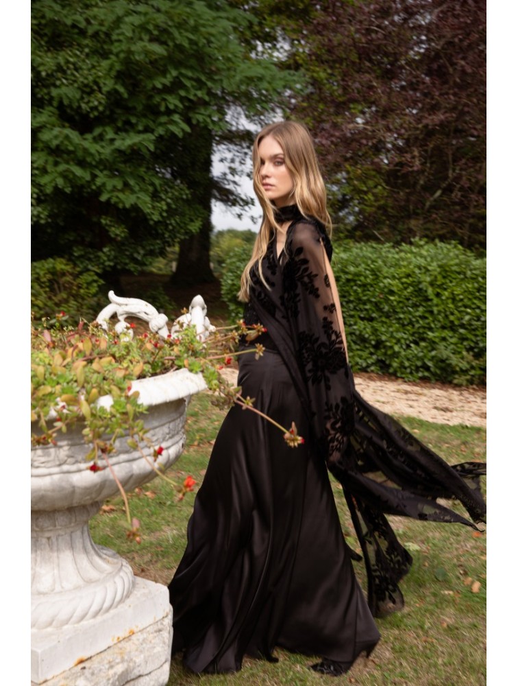 NIDODILEDA Adaline Pants Μαύρη Σατέν Παντελόνα